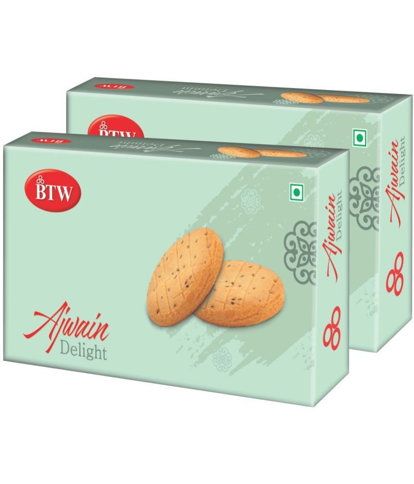     			BTW Ajwain Delight Cookies 200 gm each Pack of 2