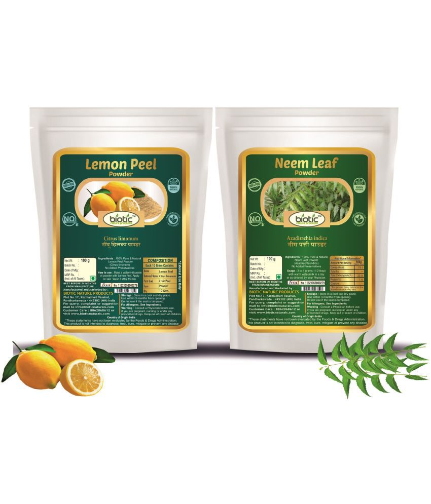     			Biotic Lemon Peel Powder and Neem Leaf Powder (100gm each) 200 gm