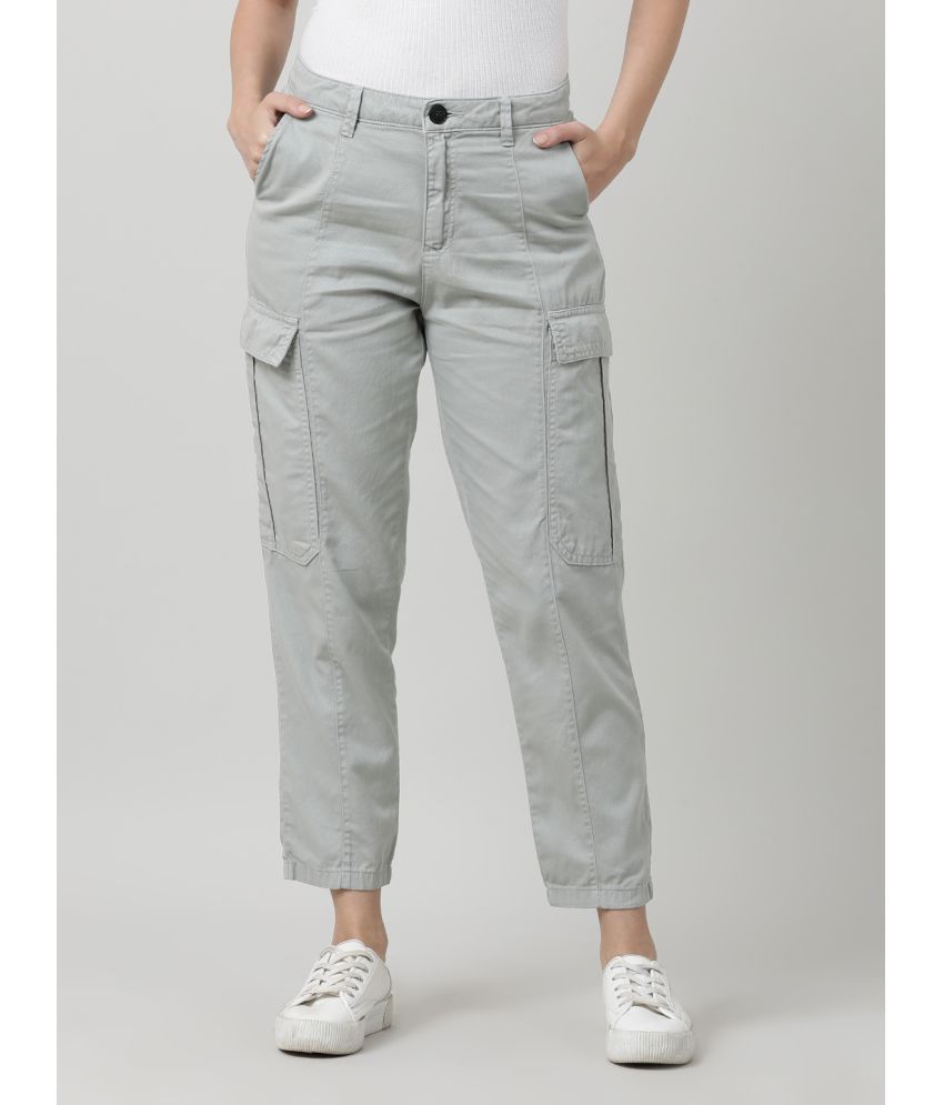     			IVOC Grey Cotton Regular Women's Cargo Pants ( Pack of 1 )