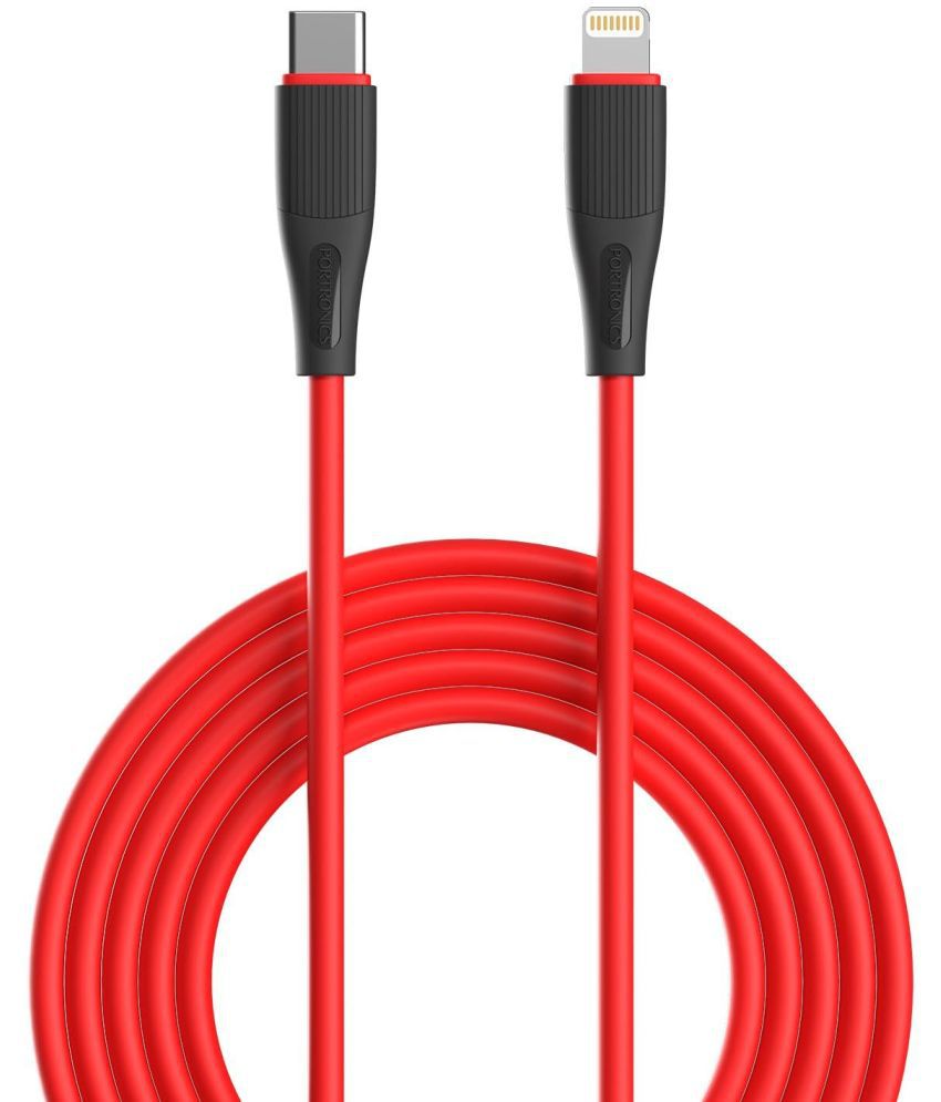     			Portronics Red 3A Lightning Cable 1 Meter