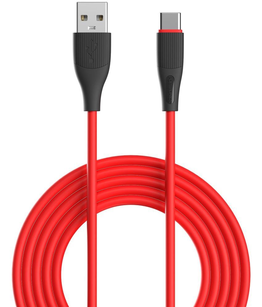    			Portronics Red 3A Type C Cable 1 Meter