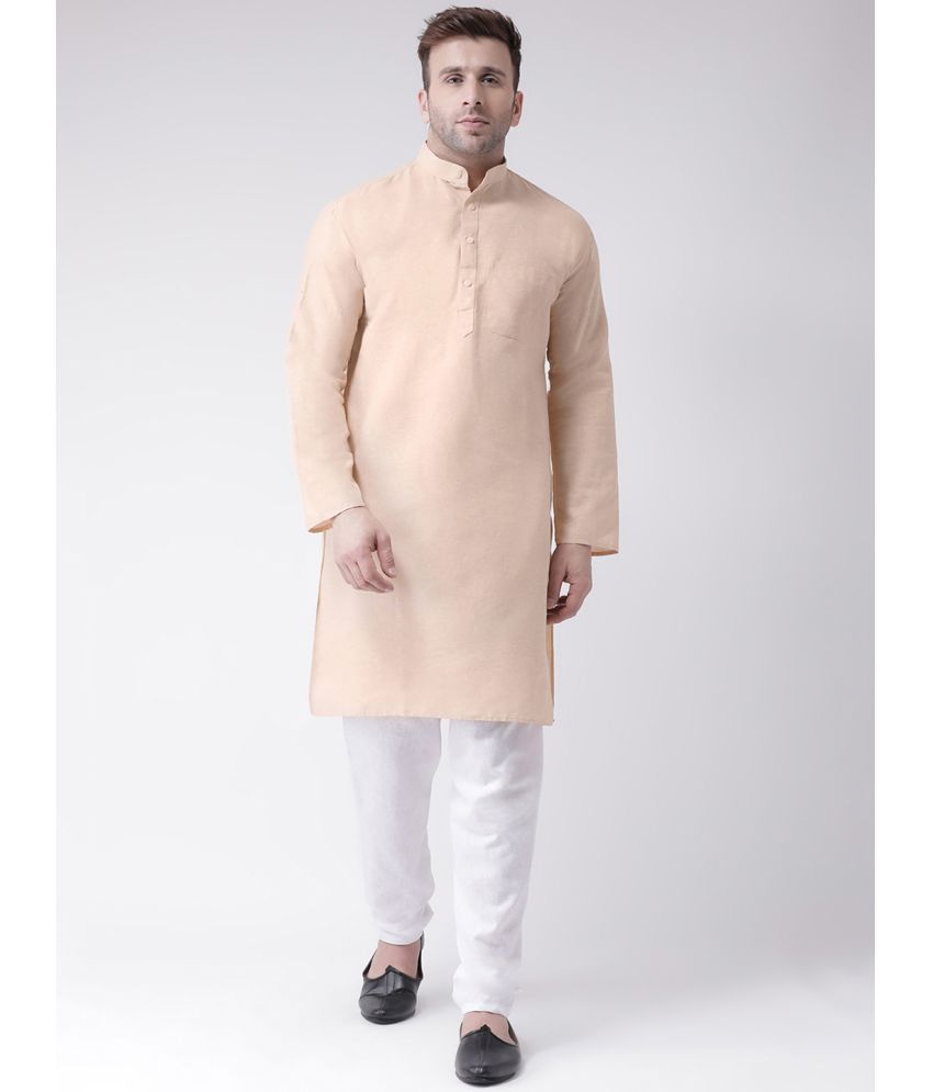     			RIAG Beige Cotton Men's Regular Kurta ( Pack of 1 )