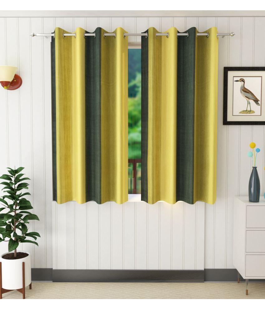     			Stella Creations Abstract Printed Room Darkening Eyelet Curtain 5 ft ( Pack of 2 ) - Green