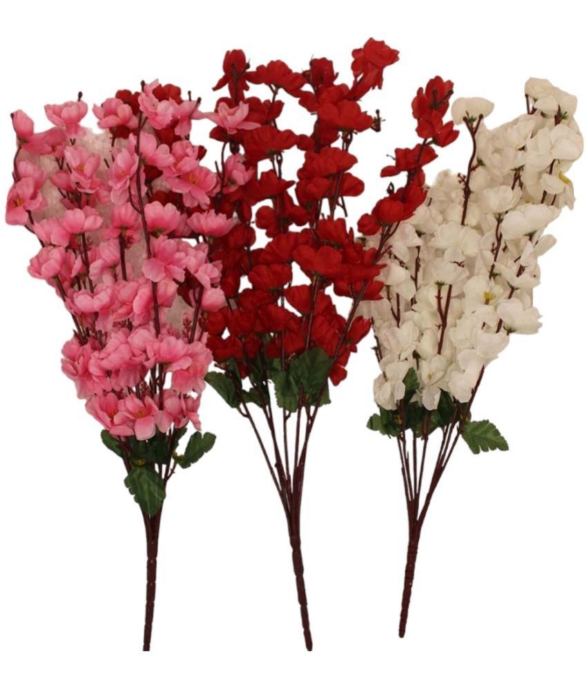     			WhiteLand - Multicolor Cherry Blossom Artificial Flower ( Pack of 3 )
