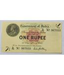 Extreme Rare 1 Rupee 1917 British India Note Signed By M M S Gubey