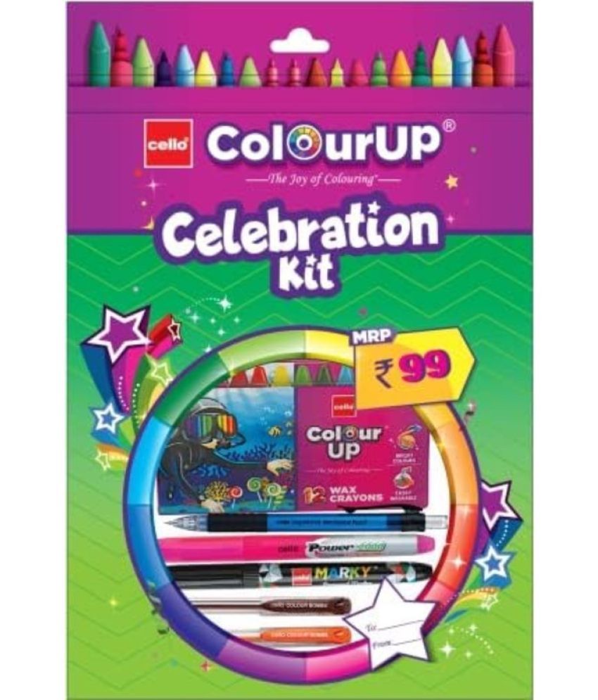     			Cello ColorUp Celebration KitGifting Range for KidsCombination of 7 Painting & Coloring Items Pack of 4