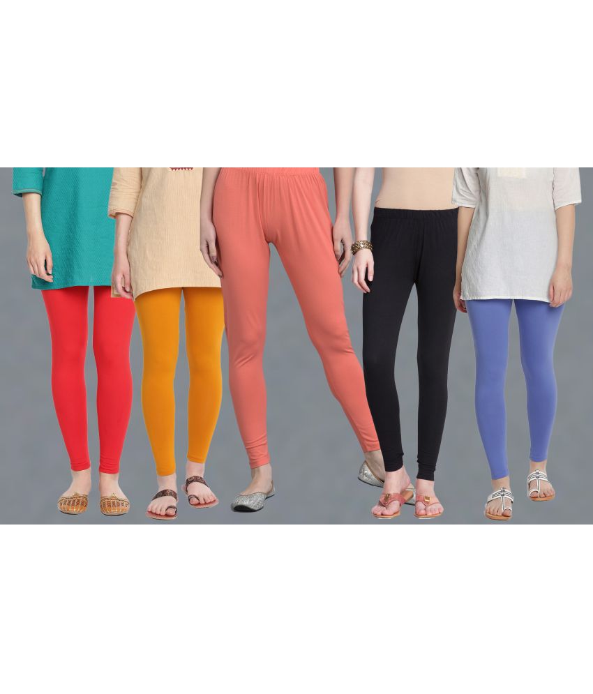     			Dollar Missy - Multicolor Cotton Women's Leggings ( Pack of 5 )