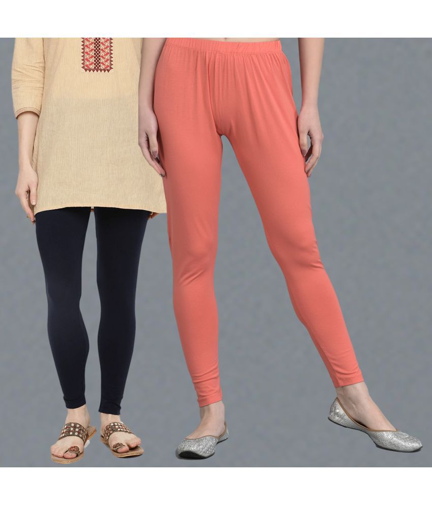     			Dollar Missy - Multicolor Cotton Women's Leggings ( Pack of 2 )