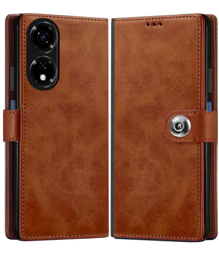     			Fashionury Brown Flip Cover Leather Compatible For Itel P55 5G ( Pack of 1 )