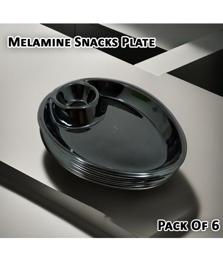     			Inpro 6 Pcs Melamine Black Quarter Plate