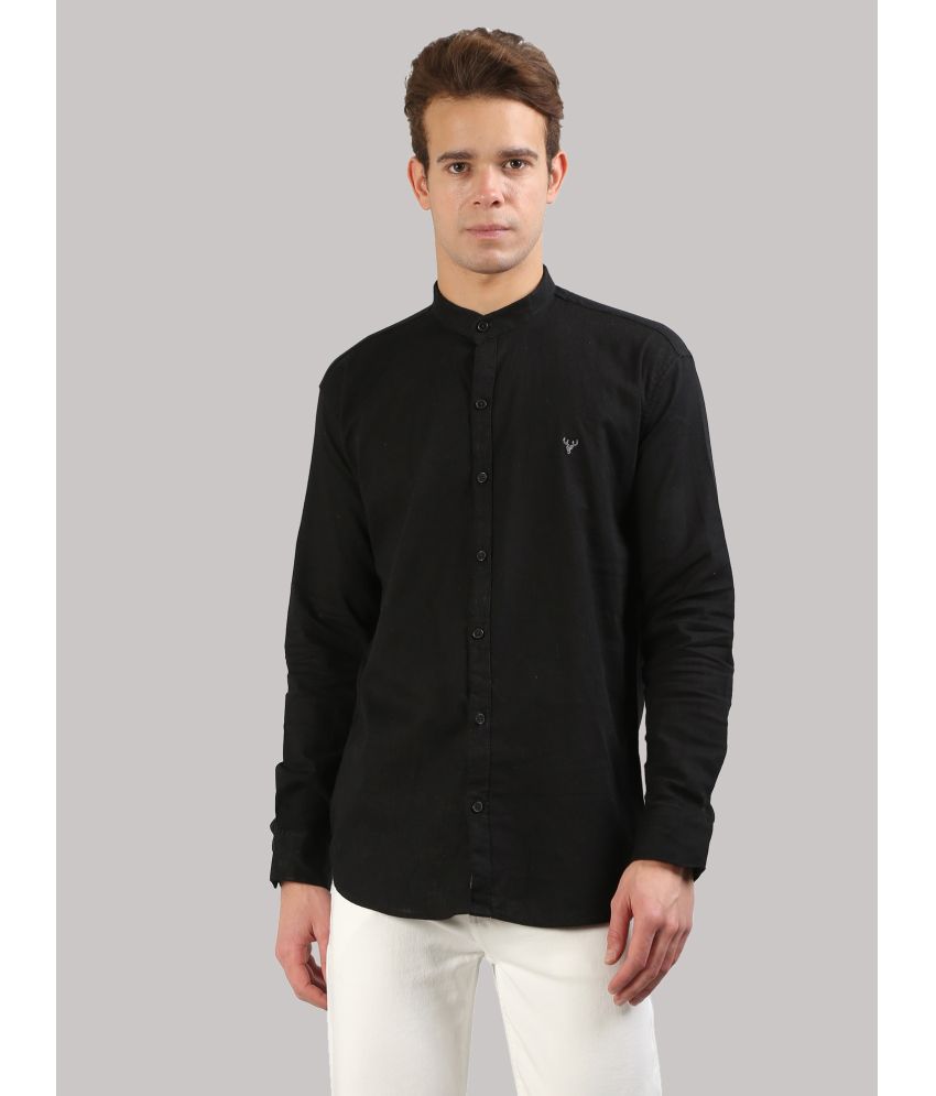     			JB JUST BLACK Black Linen Men's Shirt Style Kurta ( Pack of 1 )