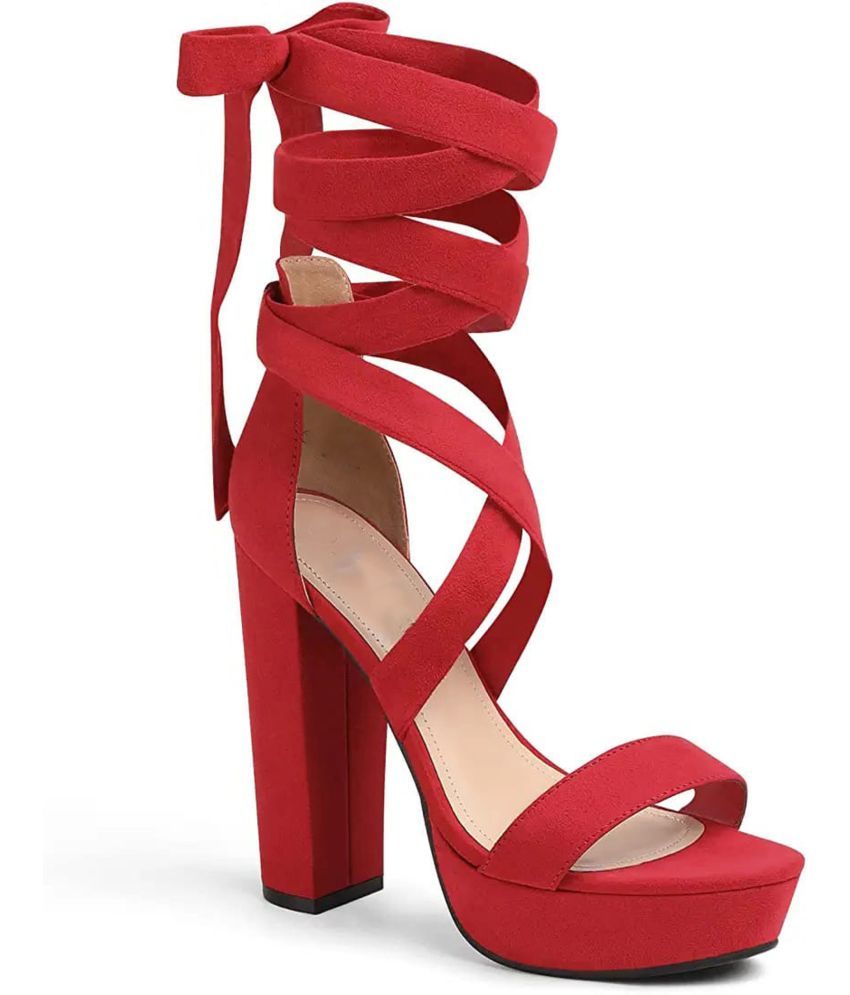     			JM Looks Red Women's Sandal Heels