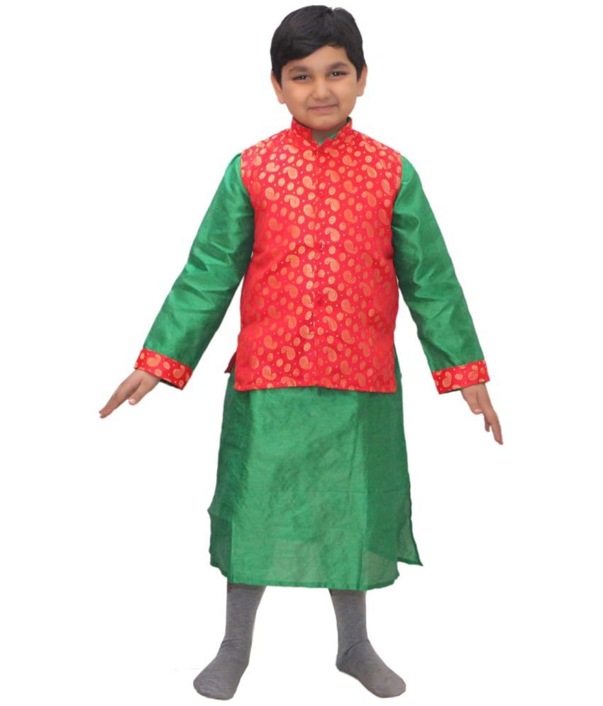     			Kaku Fancy Dresses Indian State Ethnic Wear Dance Costume for Kids -Multicolor, 7-8 Years, For Boys