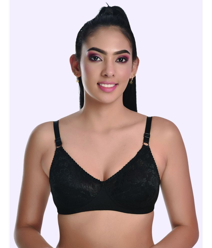     			LadySoft Cotton Blend Non Padded Women's Everyday Bra ( Black ) Nancy Bra