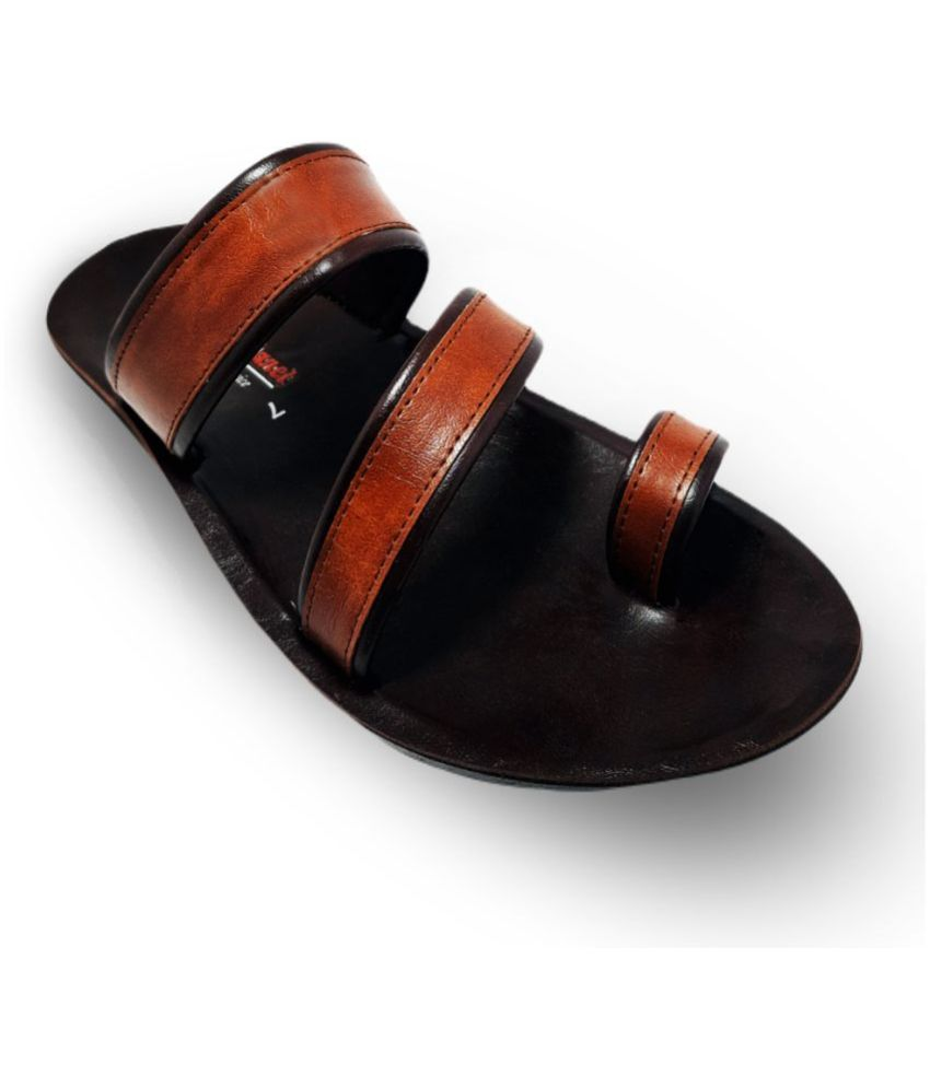     			Pink Planet Brown Men's Leather Slipper