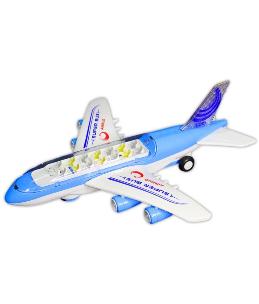     			RAINBOW RIDERS Multicolour Rainbow Riders Air Bus Toy, Light & Sound, Universal Wheel for Kids 3+ | Boys & Girls Plane with Full Body Lights & Sound | Battery Operated Musical Air-Plane (Doesn't Fly, Ground Only)