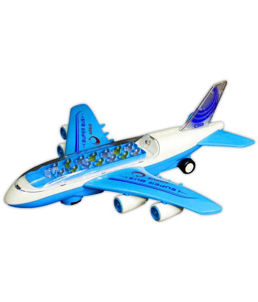     			RAINBOW RIDERS Multicolour Rainbow Riders Air Bus Toy, Light & Sound, Universal Wheel for Kids 3+ | Boys & Girls Plane with Full Body Lights & Sound | Battery Operated Musical Air-Plane (Doesn't Fly, Ground Only)