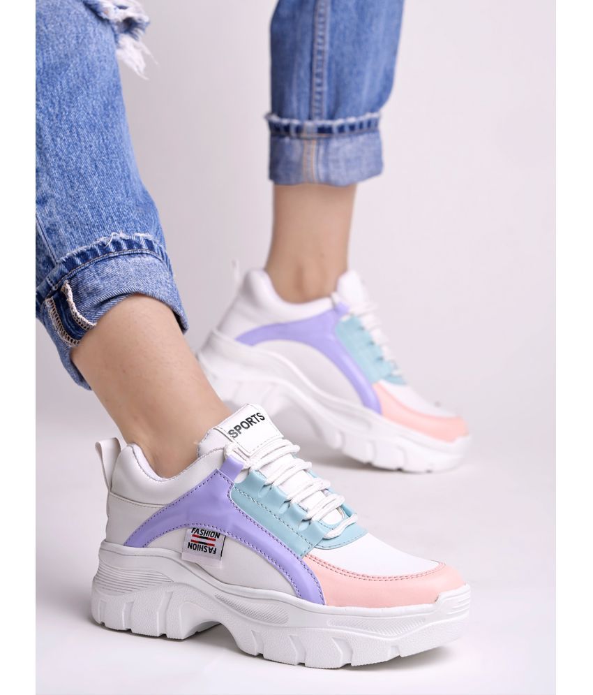     			Shoetopia White Women's Sneakers