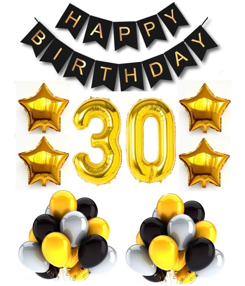     			Urban Classic 30th Birthday Gold-Black-Silver Decoration for Men, Women| 30th Birthday Party Decoration