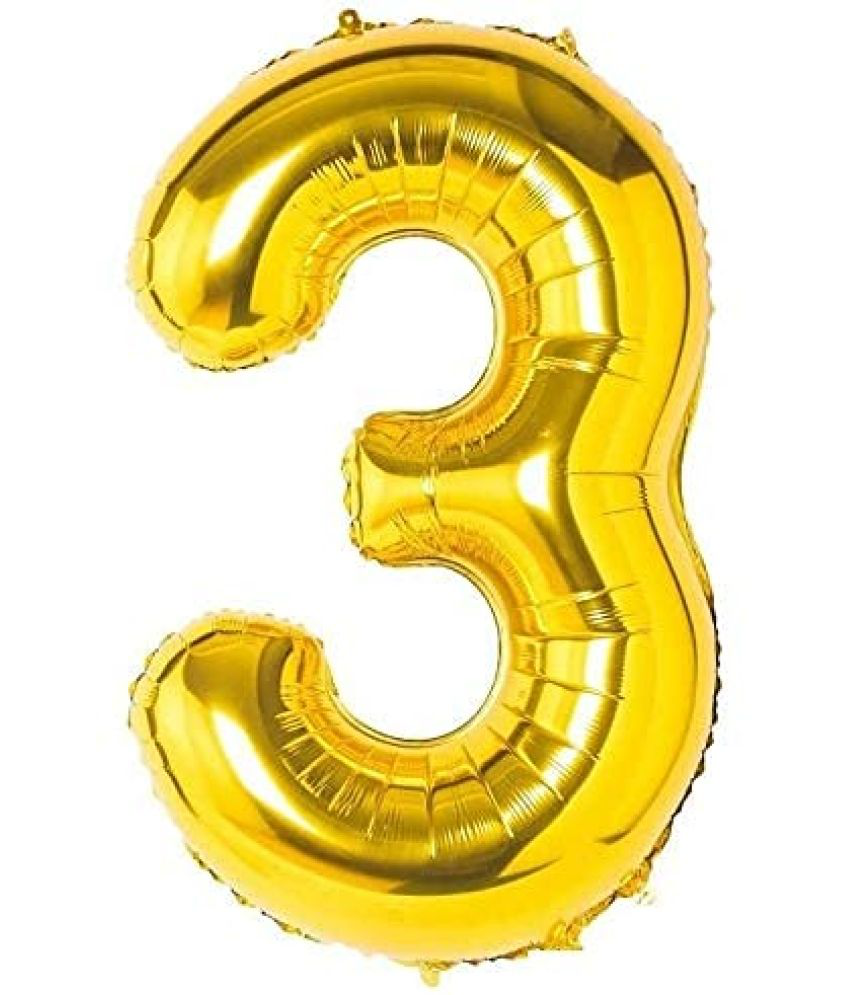     			Urban Classic 32" Inch Gold Number 3 Foil Balloon for Birthday, anniversary
