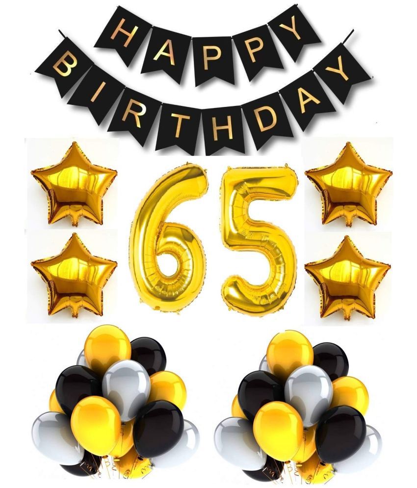     			Urban Classic 65th Birthday Gold-Black-Silver Decoration for Men, Women| 65th Birthday Party Decoration