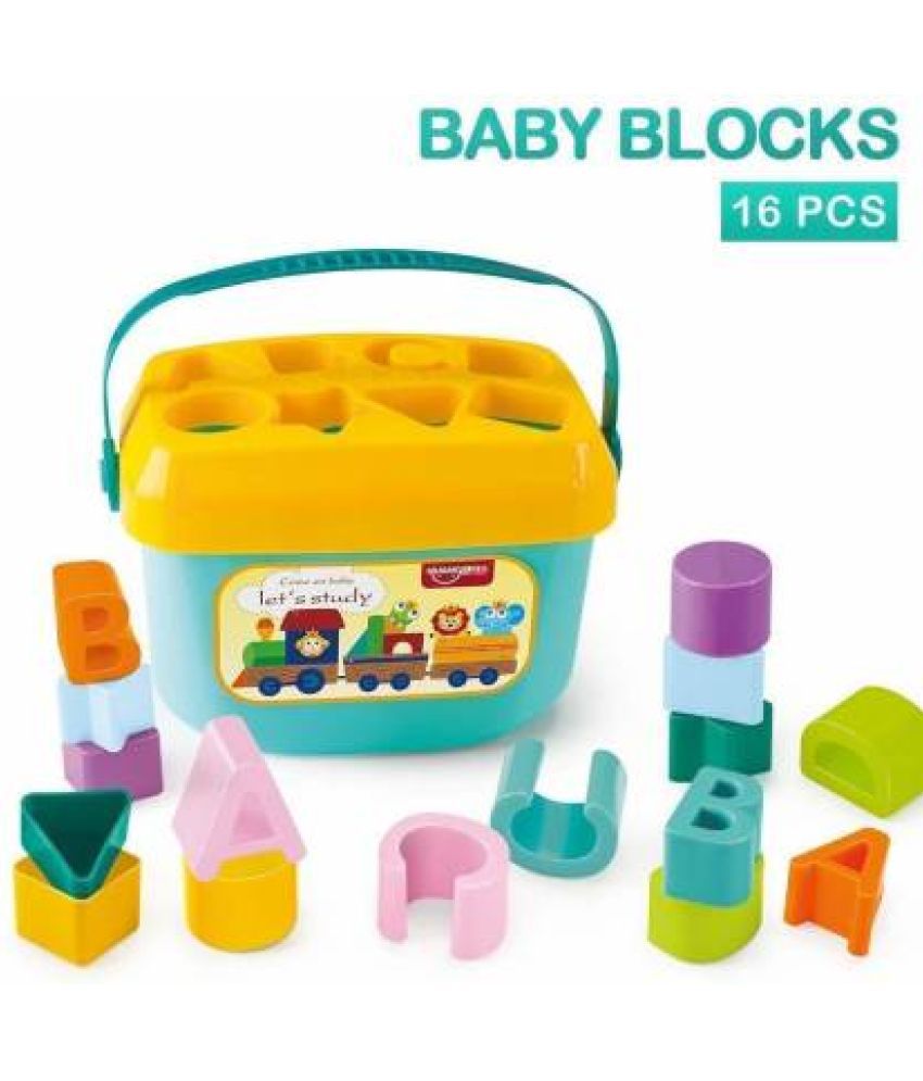     			VBE Baby First Sorting Blocks Colourful Shapes Alphabets Learning Toy (Multicolor)