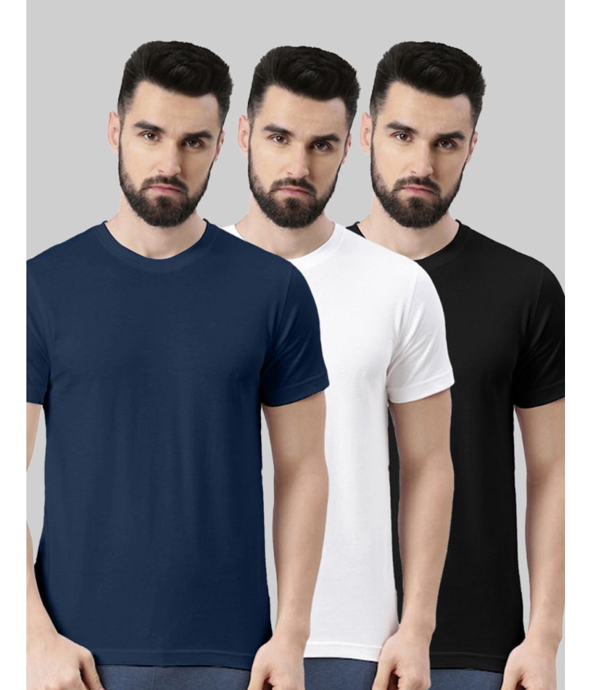     			Veirdo 100% Cotton Regular Fit Solid Half Sleeves Men's T-Shirt - Black ( Pack of 3 )