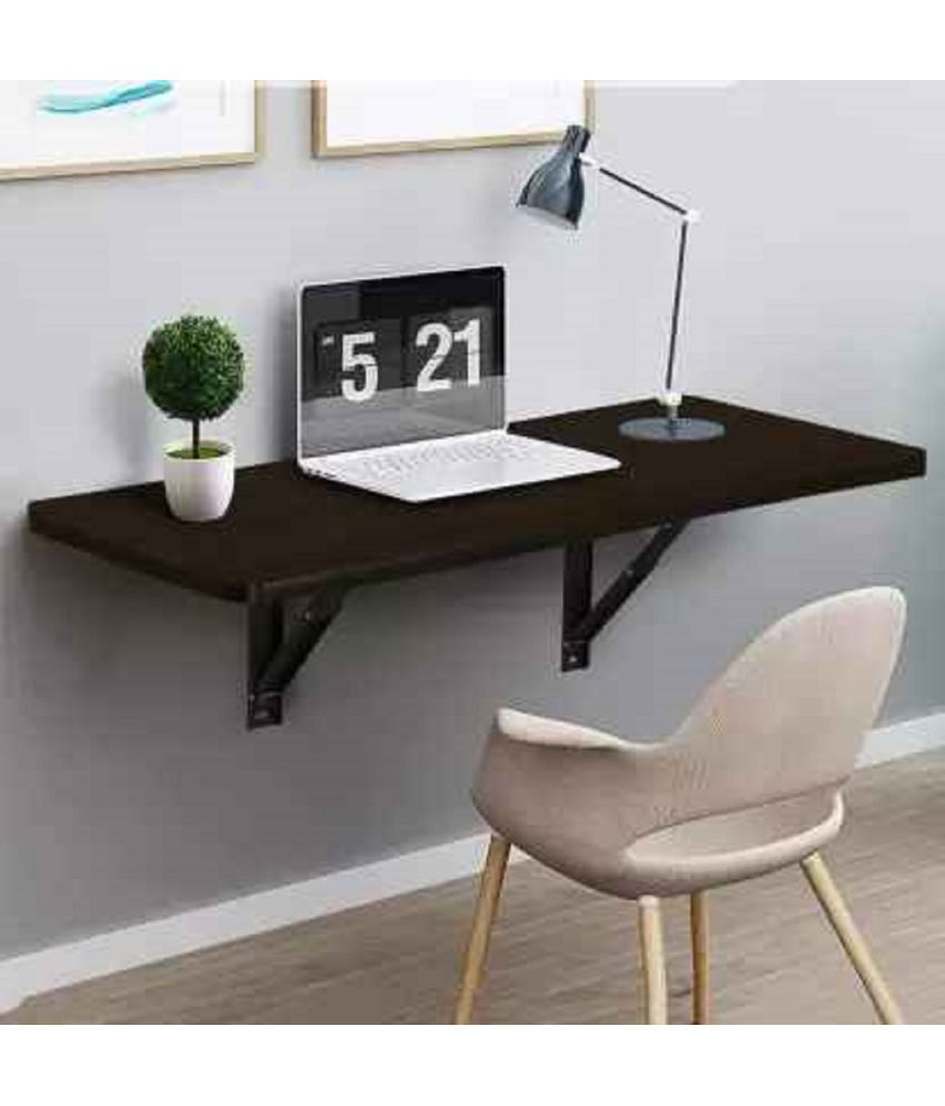     			Wall Mounted Table Portable Wall Foldable Table 16X32 Inches (Chocolate Brown) Solid Wood Multipurpose Table  (Wall Mounted, Finish Color - Dark Brown, DIY(Do-It-Yourself))