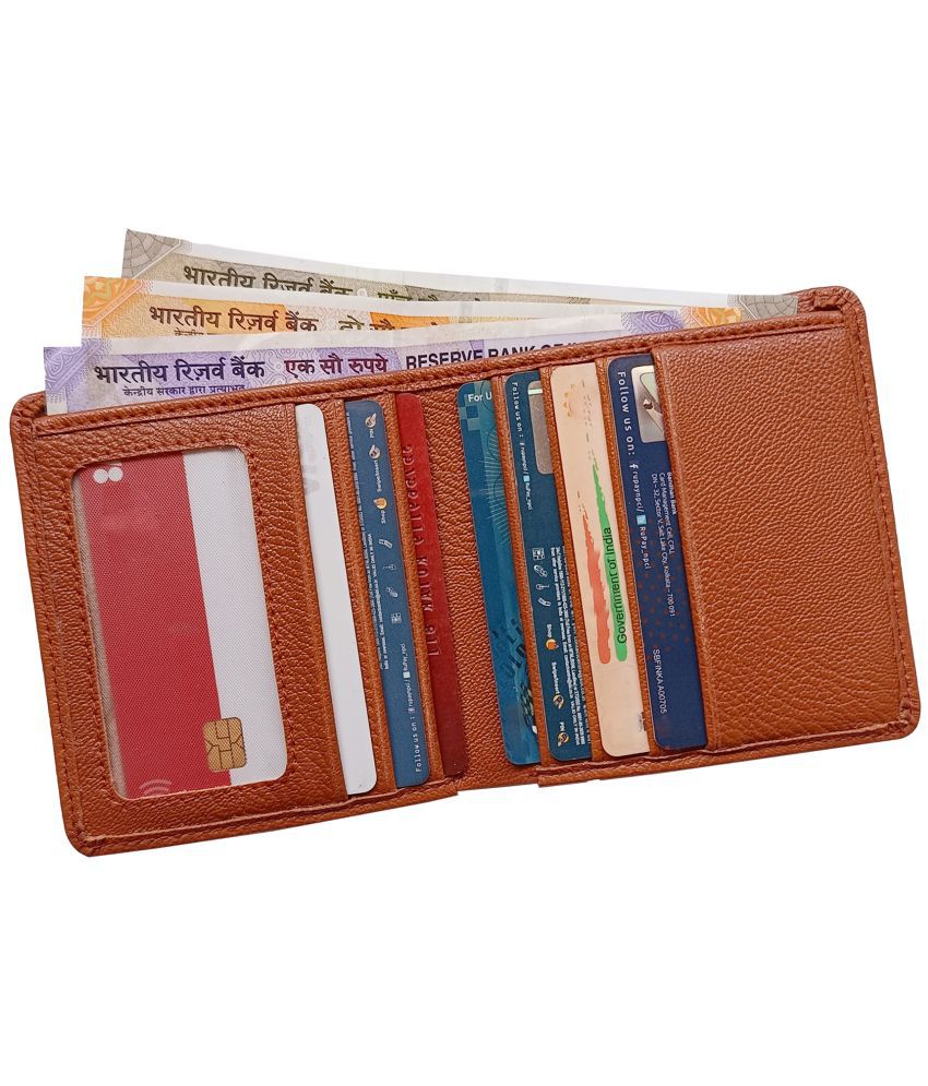     			Wingers Tan PU Men's RFID Wallet,Regular Wallet,Anti-theft Wallet ( Pack of 1 )