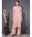 Mamoose Cotton Blend Self Design Straight Women's Kurti - Red ( Pack of 1 )