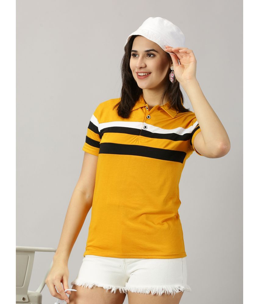     			AUSK Yellow Cotton Blend Regular Fit Women's T-Shirt ( Pack of 1 )