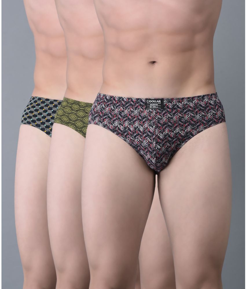     			Pack of 3 Dollar Bigboss Assorted Printed Cotton Blend Men Brief