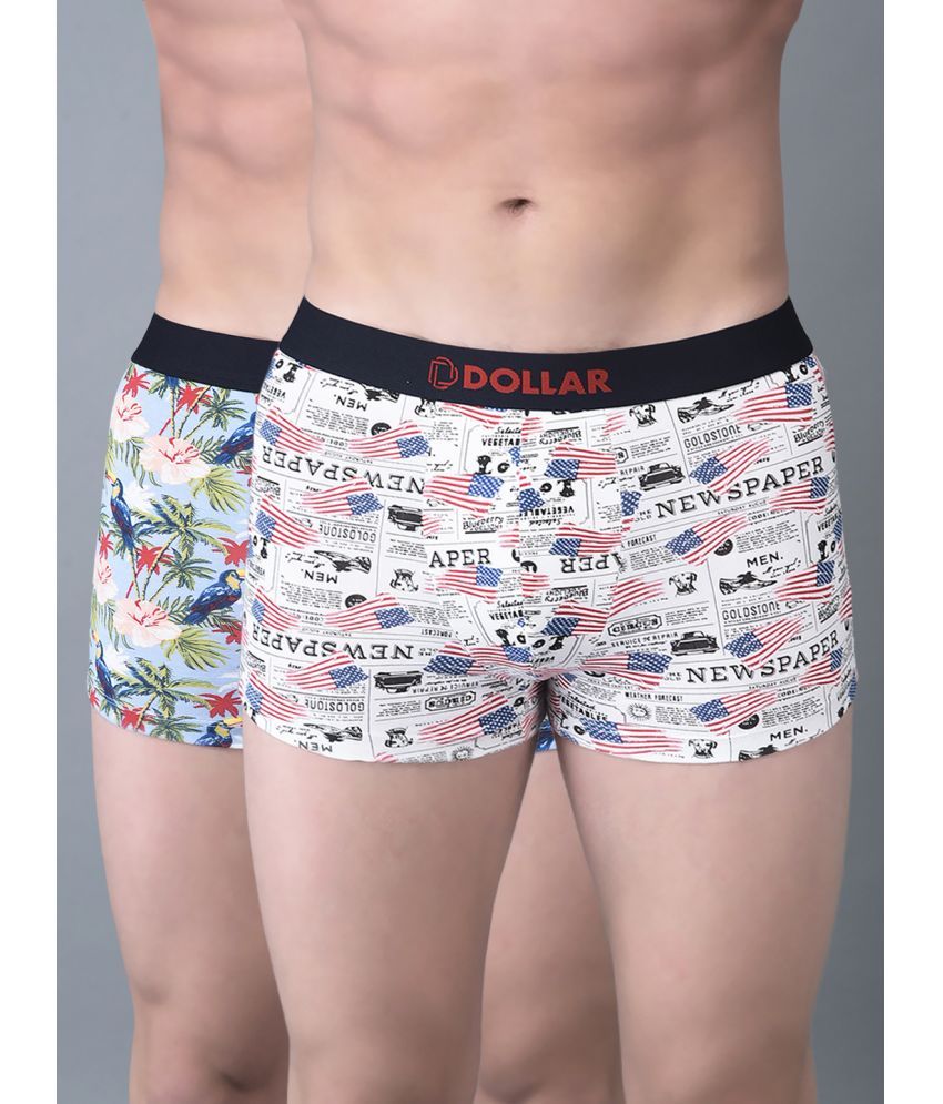     			Pack of 2 Dollar Bigboss Assorted Printed Cotton Blend Men Trunk