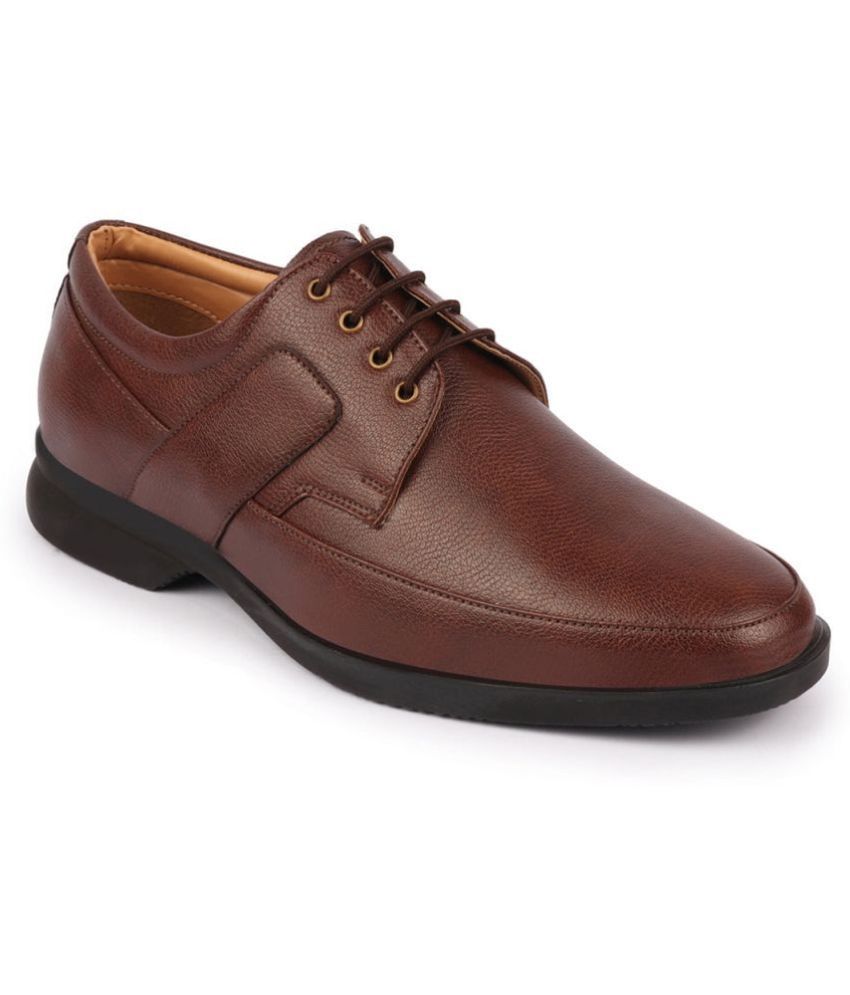     			Fausto Brown Men's Derby Formal Shoes