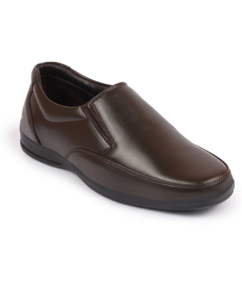     			Fausto Brown Men's Slip On Formal Shoes