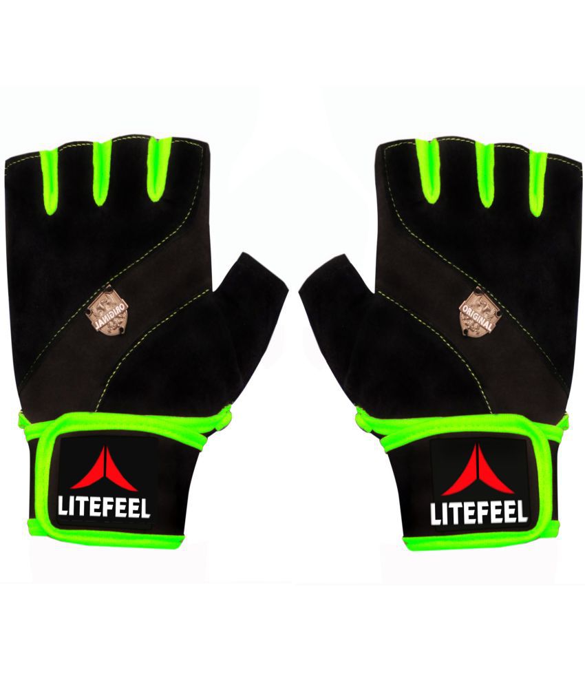     			LITEFEEL Classic Gym Gloves Unisex Polyester Gym Gloves For Advanced Fitness Training and Workout With Half-Finger Length