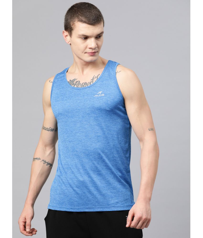     			Alcis Blue Polyester Slim Fit Men's Sports T-Shirt ( Pack of 1 )