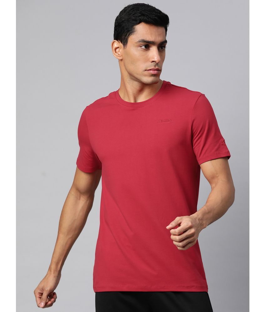     			Alcis Red Cotton Regular Fit Men's Sports T-Shirt ( Pack of 1 )