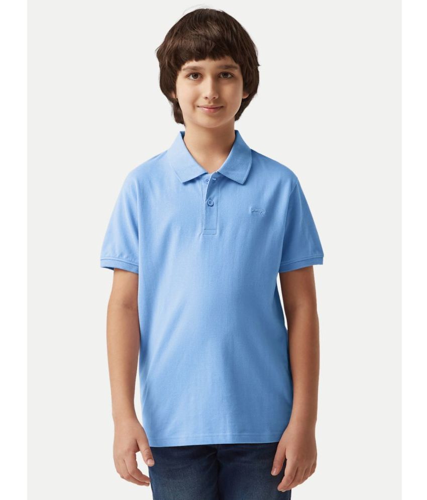     			Radprix Light Blue Cotton Blend Boy's Polo T-Shirt ( Pack of 1 )