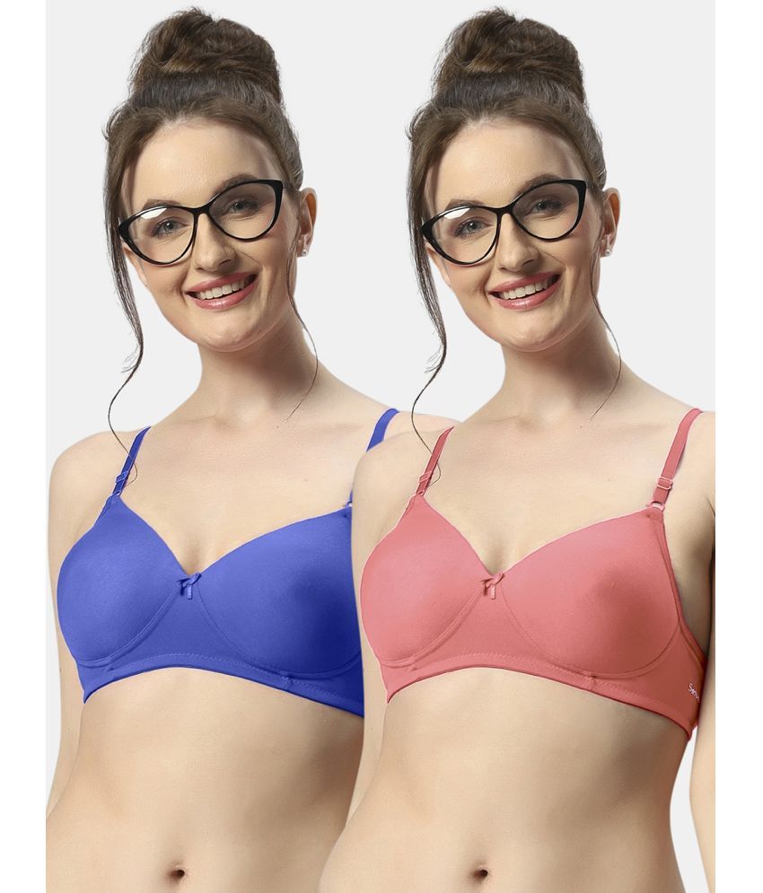     			Sonari Pack of 2 Polyester Women's T-Shirt Bra ( Multicolor ) 007rbluerpink