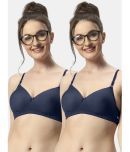 Sonari Pack of 2 Polyester Women's T-Shirt Bra ( Navy Blue ) 007navynavy