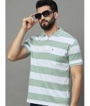 UNIBERRY Pack of 1 Cotton Blend Regular Fit Striped Half Sleeves Men's Polo T Shirt ( Mint Green )