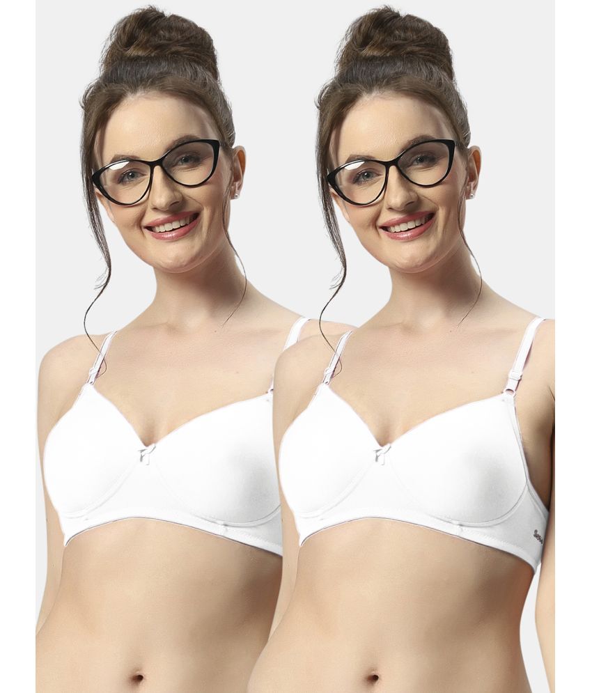     			Sonari Pack of 2 Polyester Women's T-Shirt Bra ( White ) 007whitewhite