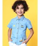 Nauti Nati Pack of 1 Baby Boys Cotton Shirt ( Blue )