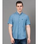 Red Tape 100% Cotton Regular Fit Solids Half Sleeves Men's Casual Shirt - Blue ( Pack of 1 )