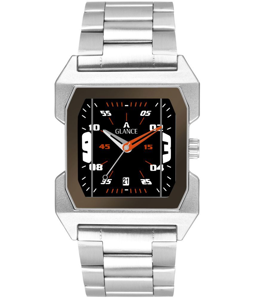     			Aglance Silver Stainless Steel Analog Men's Watch
