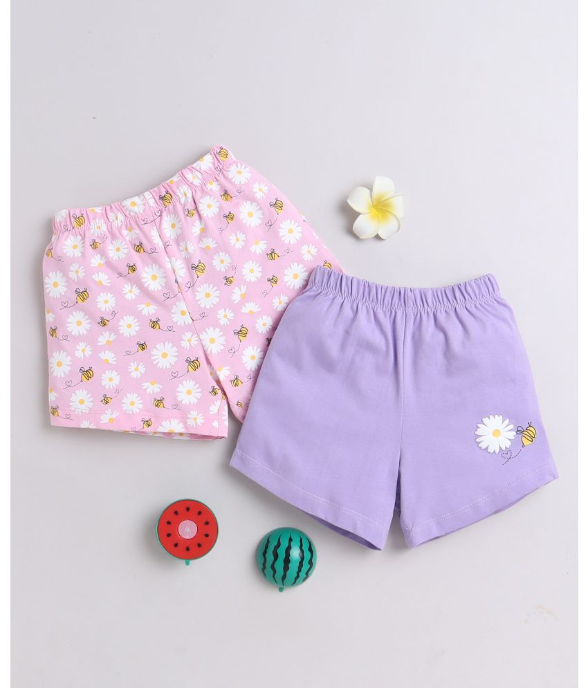     			BUMZEE Pink & Lavender Girls Shorts Pack Of 2 Age - 6-12 Months