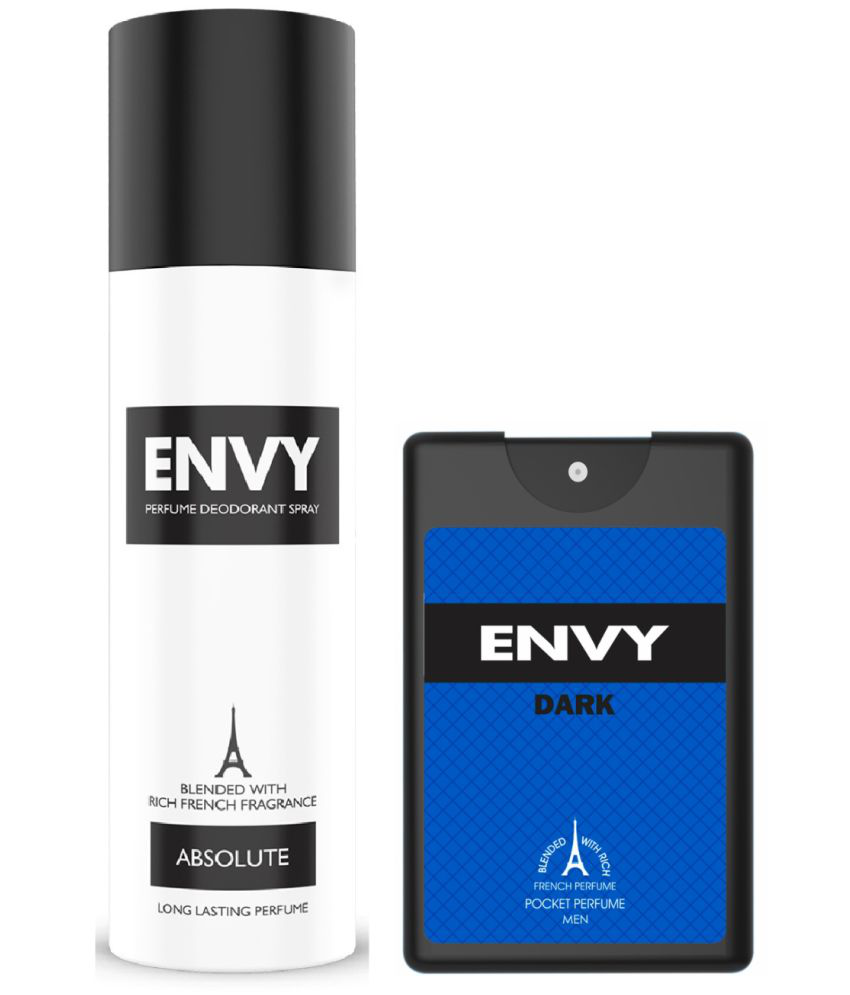     			Envy Absolute, Dark Pocket Perfume Deodorant Spray for Men 138 ml ( Pack of 2 )