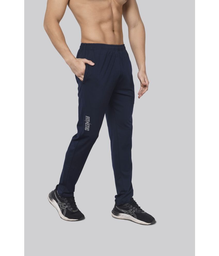     			FITNETIC Navy Blue Polyester Men's Trackpants ( Pack of 1 )