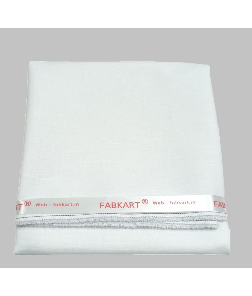     			Fabkart White Polyester Blend Men's Unstitched Pant Piece ( Pack of 1 )